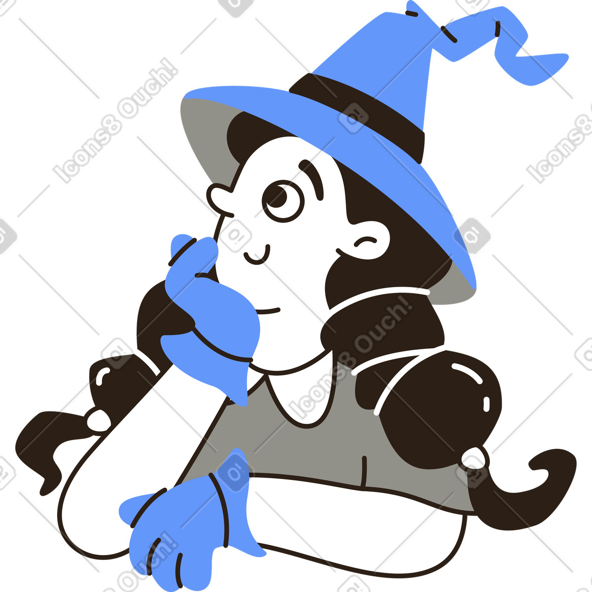 Ilustração de Bruxa em no estilo Plain para baixar em PNG, SVG