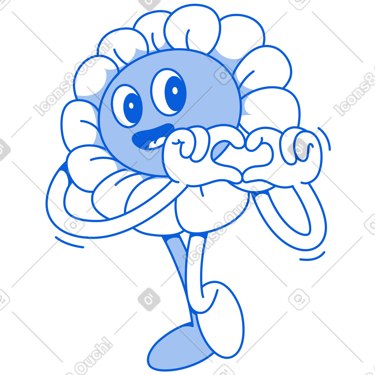 Fiore che fa un cuore a mano illustrazione in stile Handy Line scarica in PNG, SVG