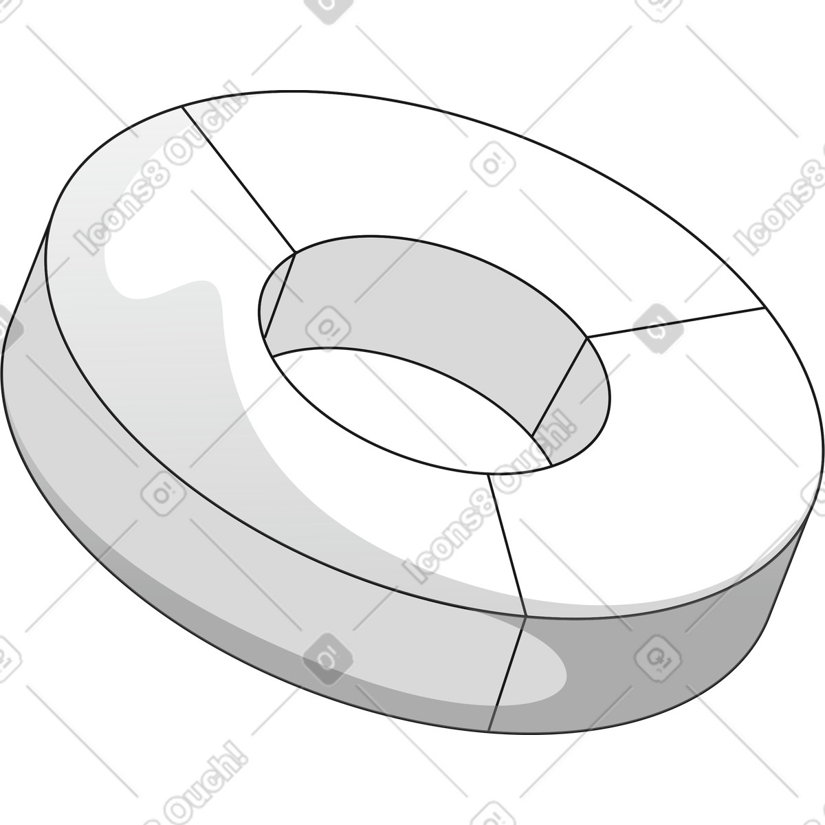 Business data visualization with segmented donut chart illustration in Futuristic style download in PNG, SVG