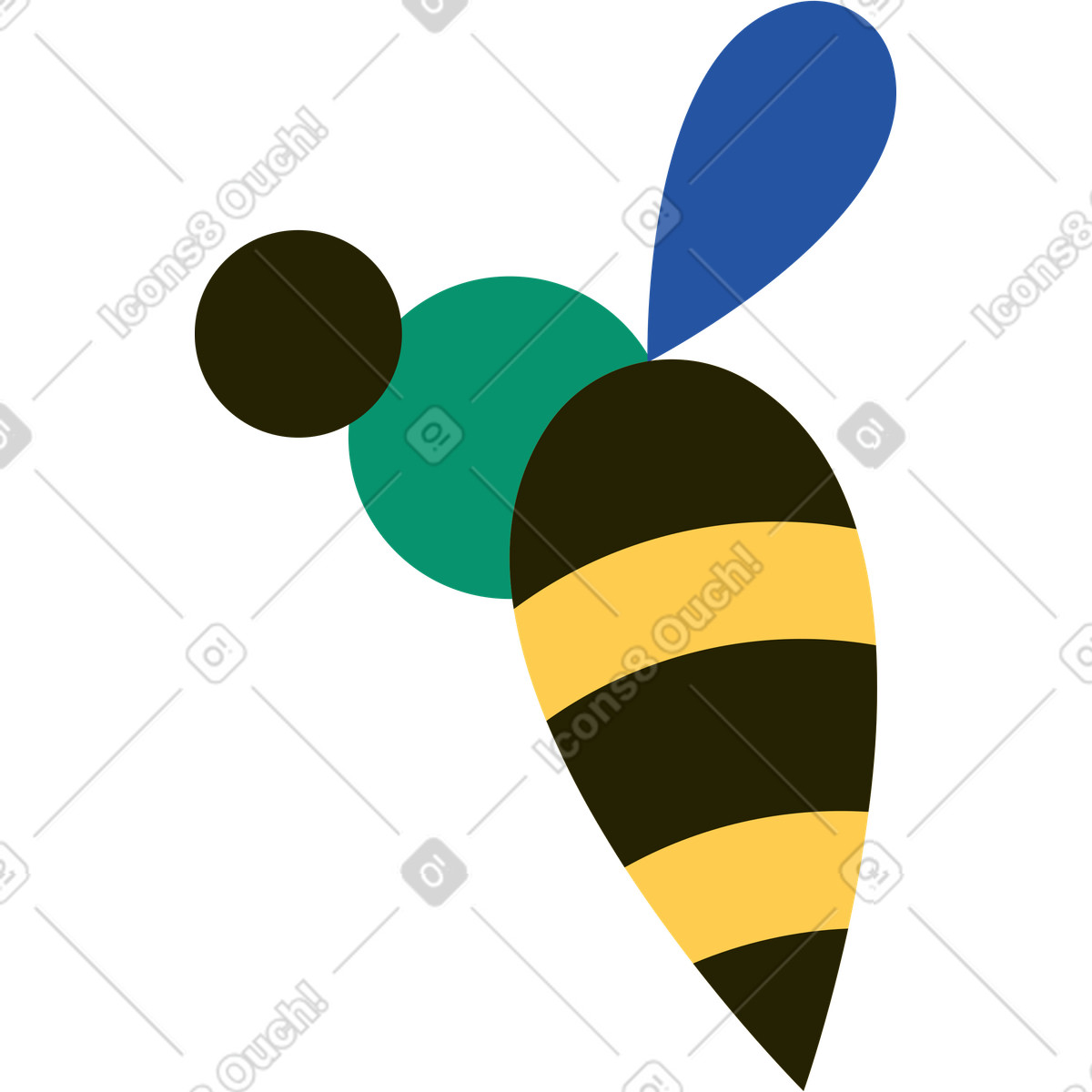 Bee illustration in Spot style download in PNG, SVG