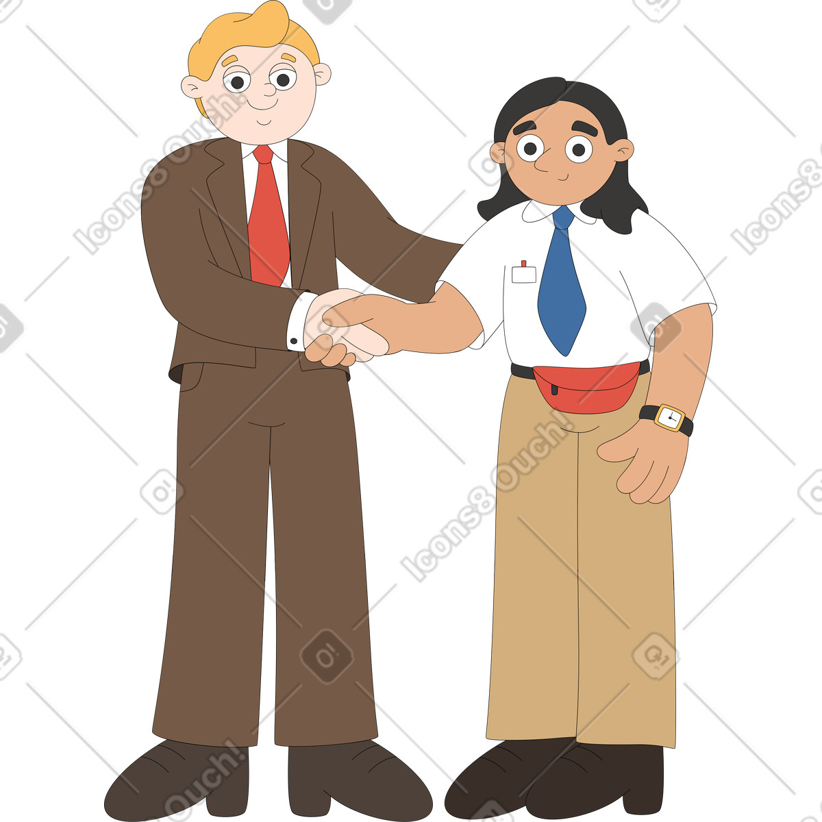 Coworkers illustration in Sitcom style download in PNG, SVG