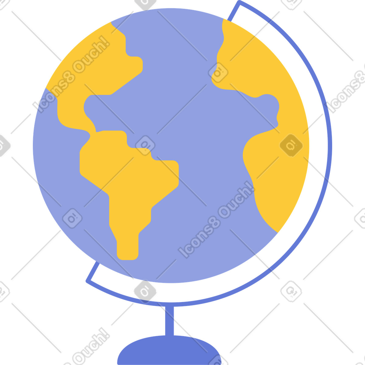Globo terrestre illustrazione in stile Juicy scarica in PNG, SVG