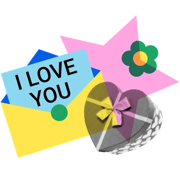 Colorful envelope with 
