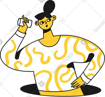 Girl listening to cup PNG, SVG