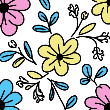 A close-up view of a "tapis" design, showcasing intricate "floral patterns" throughout the fabric. The "vibrant colors" include shades of "red," "blue," "yellow," and "green," creating a rich tapestry. Each flower is delicately outlined, with detailed leaves and stems contributing to the overall design. The texture of the fabric is visible, emphasizing the craftsmanship and artistry in the patterns.