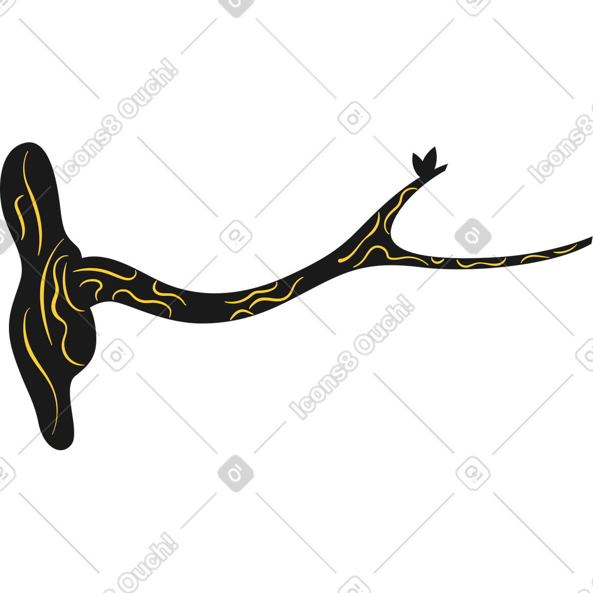 Ast-Illustration im Taxi-Stil als Download in PNG, SVG