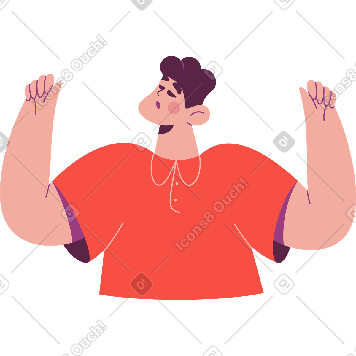 Ilustração de Meio homem em no estilo Sammy para baixar em PNG, SVG