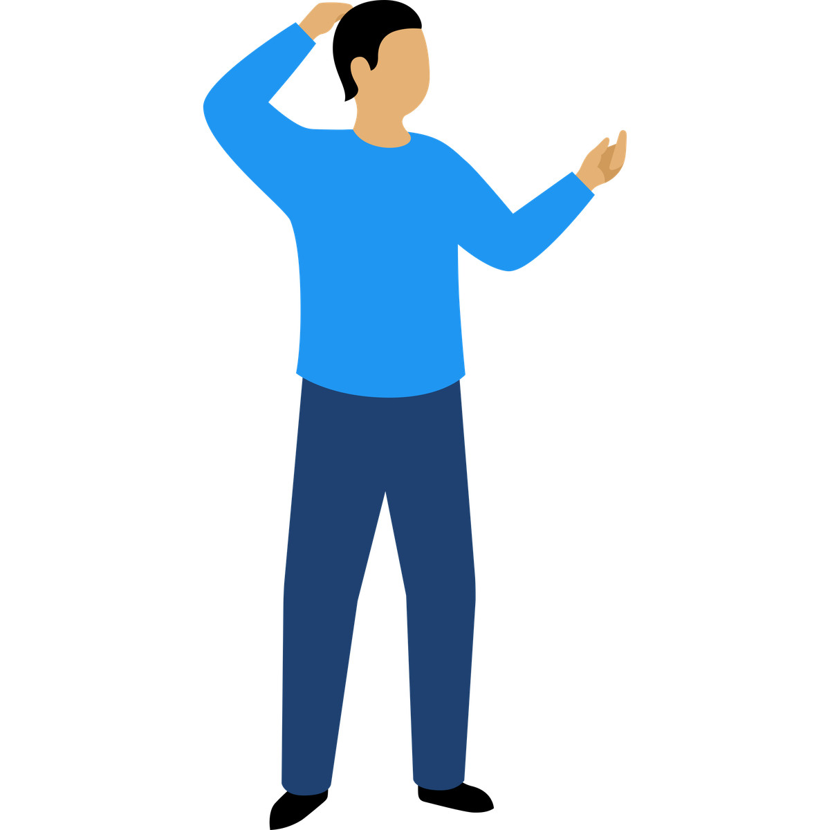 Man confused illustration in Fogg style download in PNG, SVG