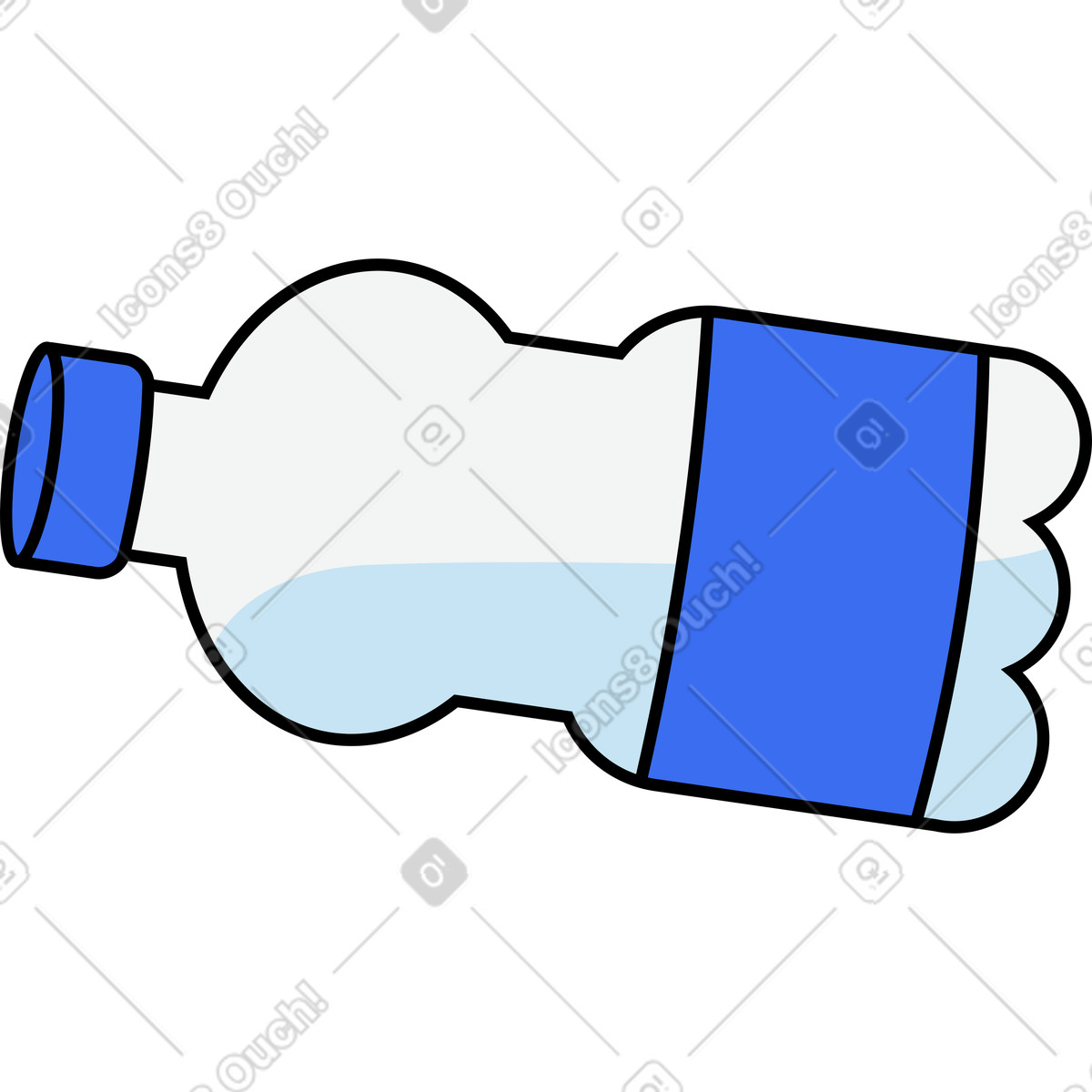 Ilustração de Garrafa água em no estilo Kindy para baixar em PNG, SVG
