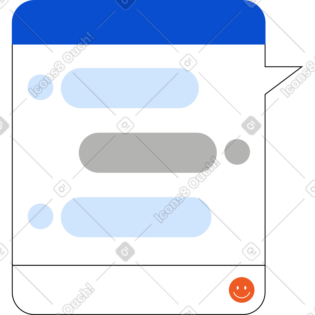 Illustration Boîte de dialogue contextuelle dans le style Tiny à télécharger aux formats PNG, SVG