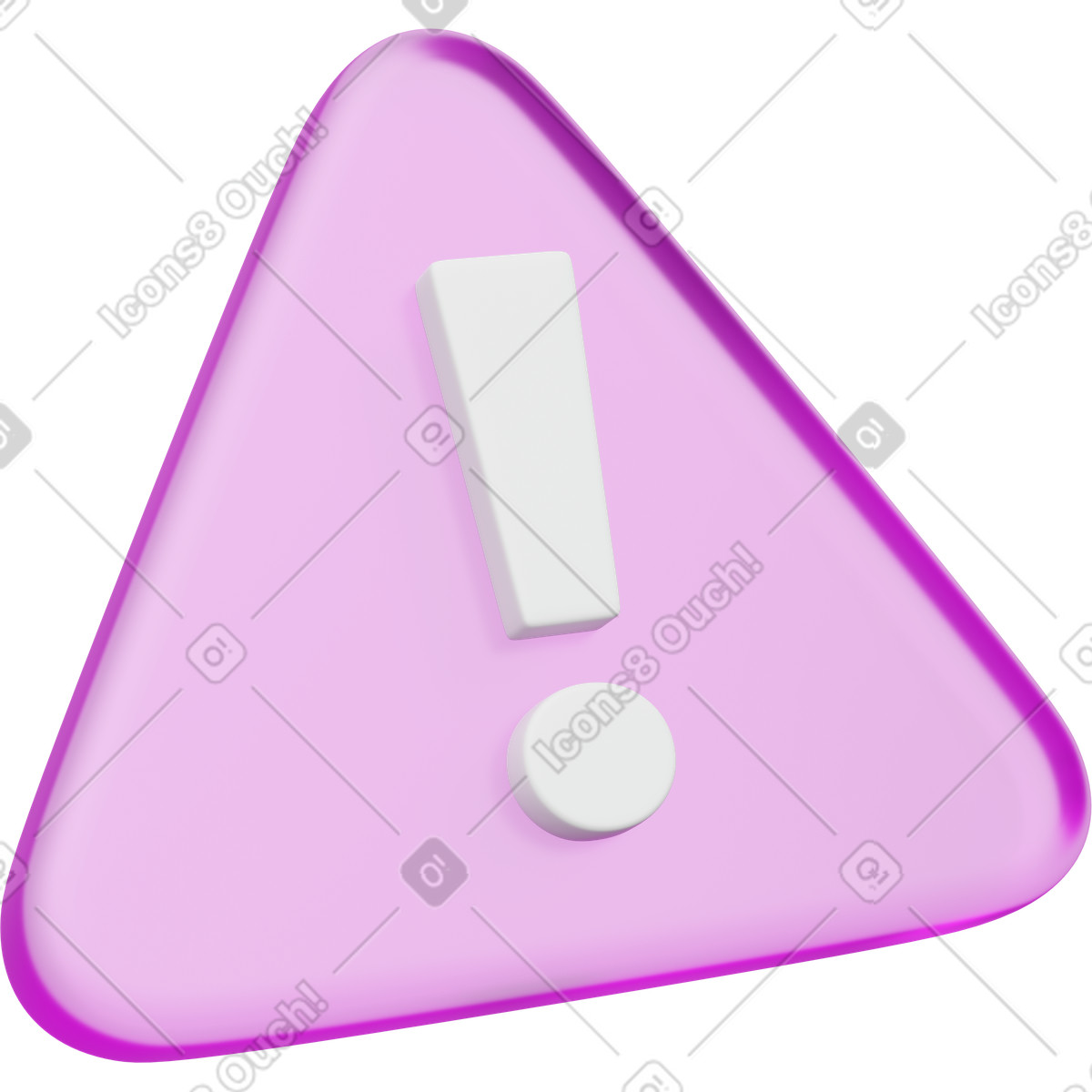 Attention symbol, alert message, warning notification illustration in 3D Playful style download in PNG, SVG