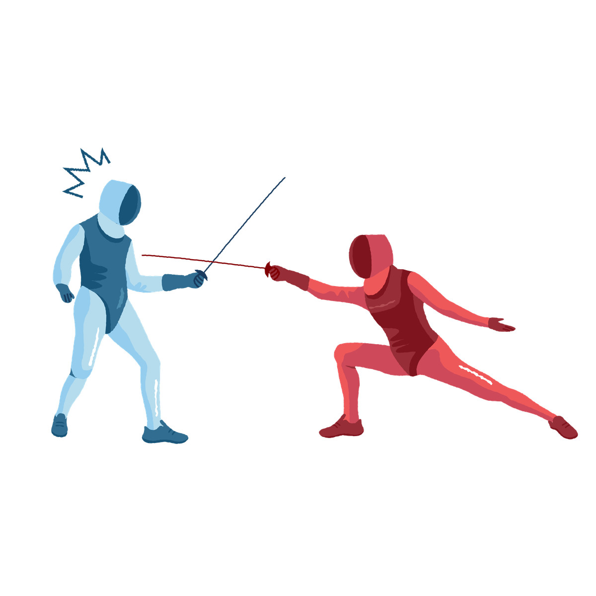 Иллюстрация Athletes fighting in a fencing competition в стиле Cherry — скачать в форматах PNG, SVG