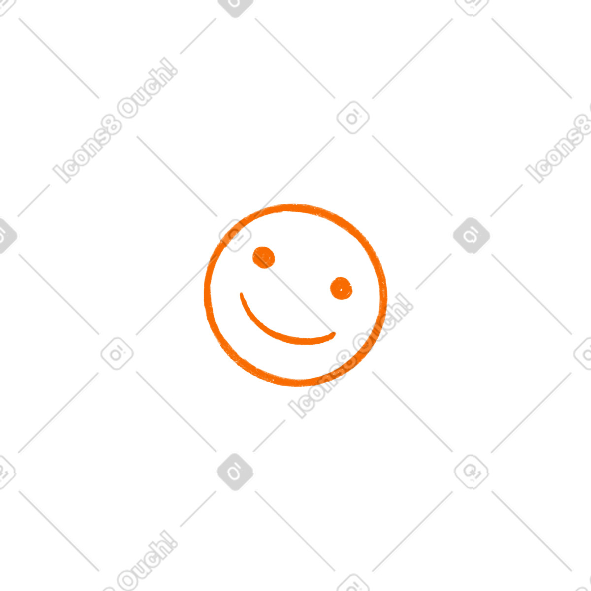 Ilustração de Orange smiley face em no estilo Biro para baixar em PNG, SVG