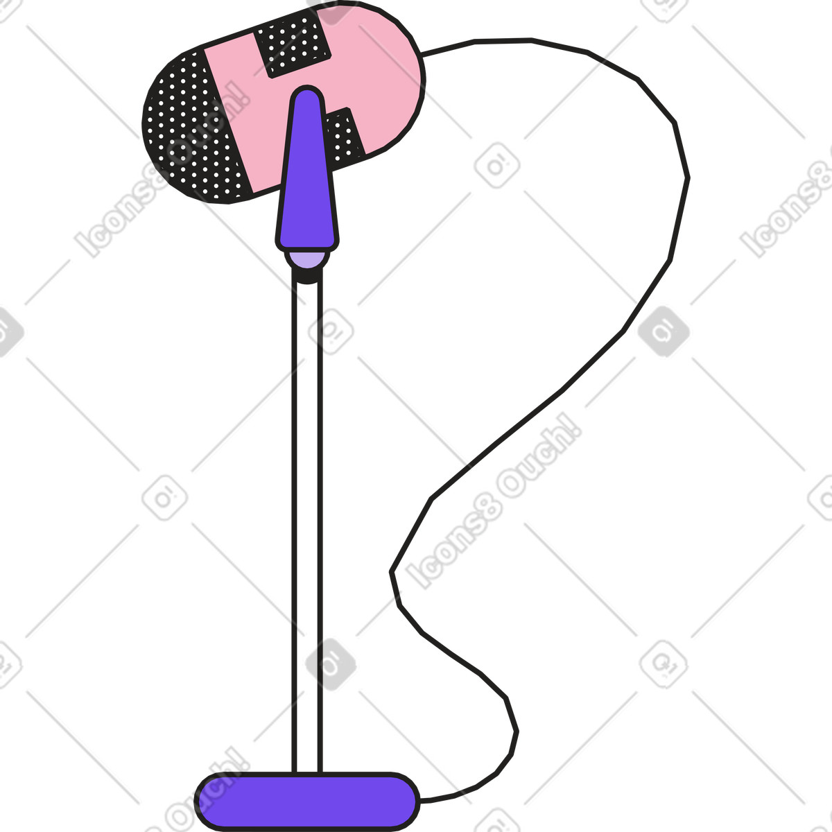 Illustration Microphone sur pied dans le style Dazzle à télécharger aux formats PNG, SVG