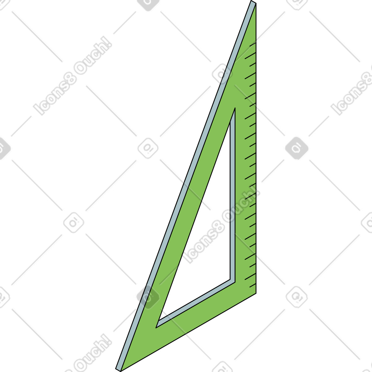 Ilustração de Régua triangular em no estilo Isometric para baixar em PNG, SVG