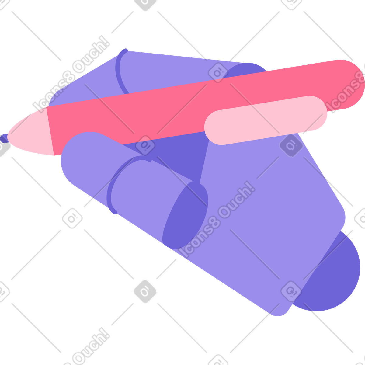 Ilustración Mano robótica con bolígrafo en estilo Bright a descargar en PNG y SVG