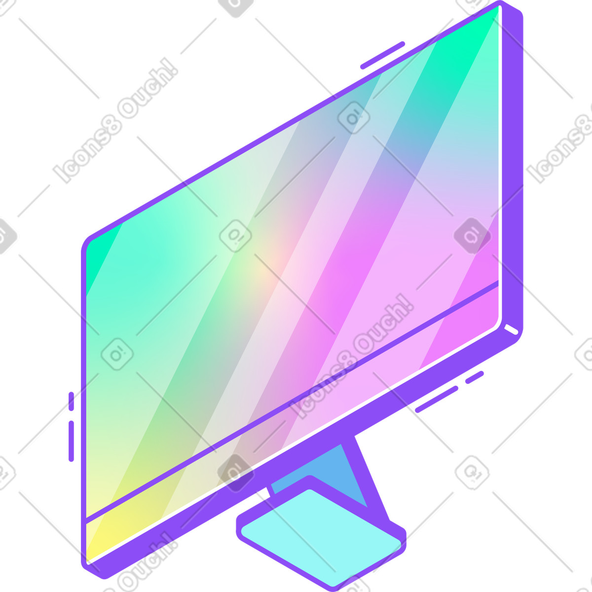 Monitor illustration clipart image in PNG SVG GIF showcasing a computer screen