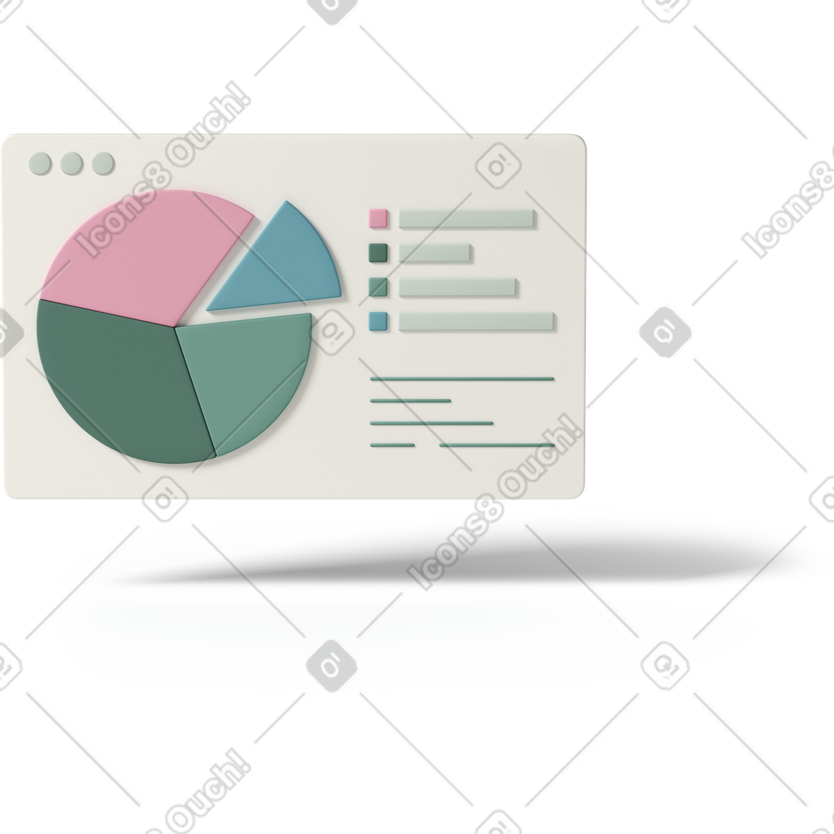 Browser window with analytics animated illustration in GIF, Lottie (JSON), AE