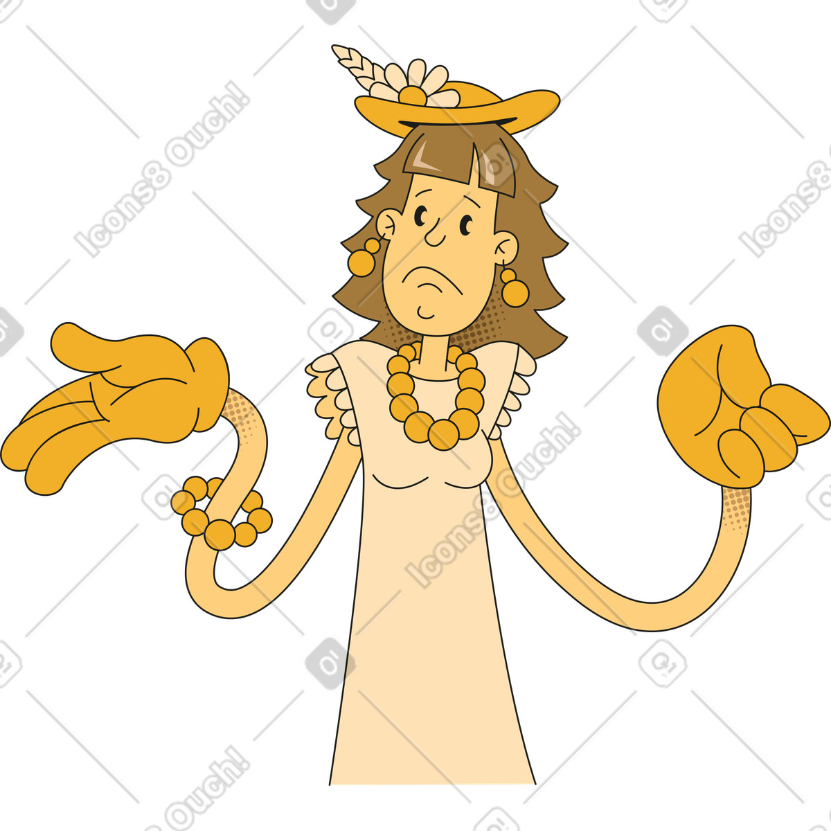 Ilustração de Mulher em no estilo Rubber para baixar em PNG, SVG