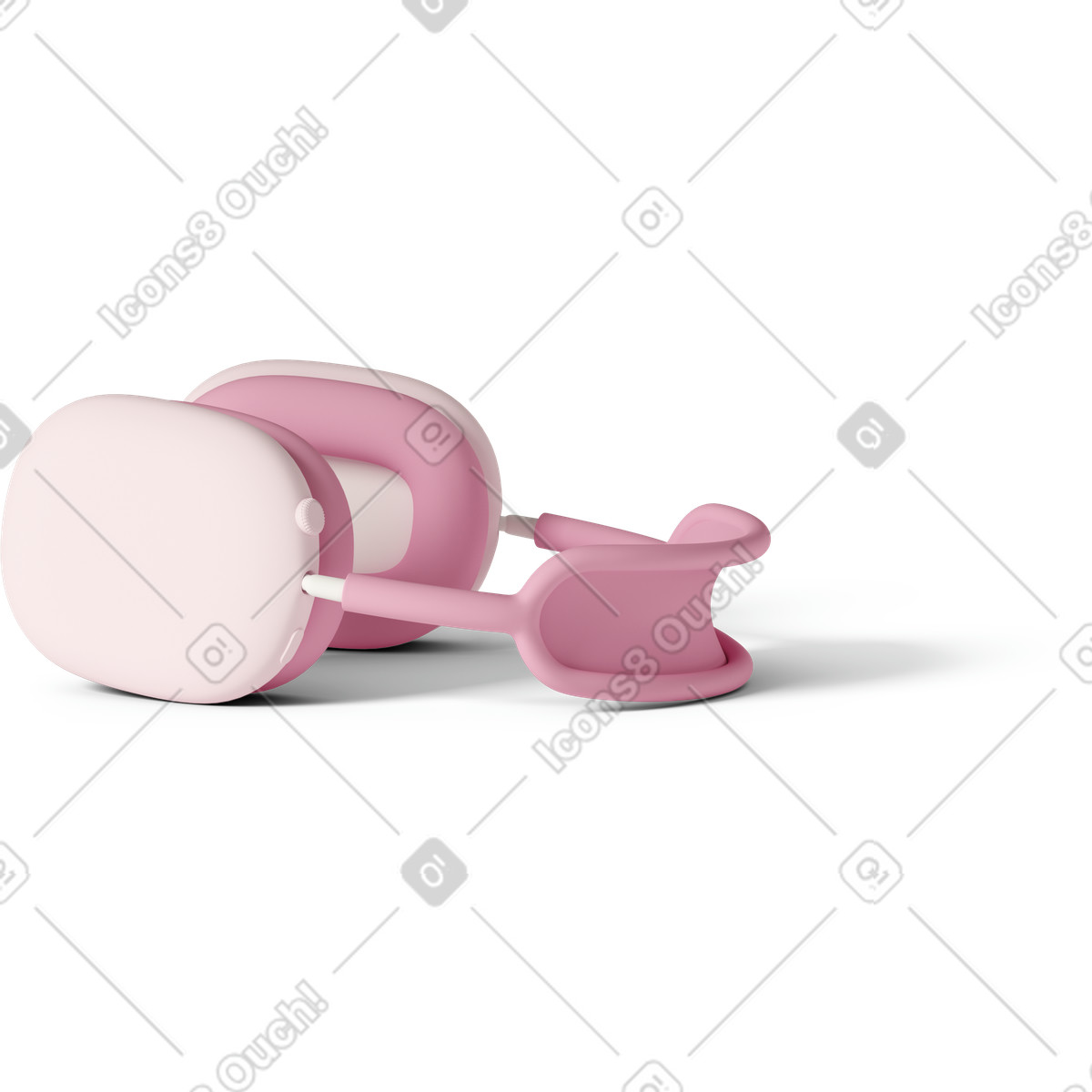 Ilustração de Airpods max pink em no estilo 3D Casual life para baixar em PNG, SVG