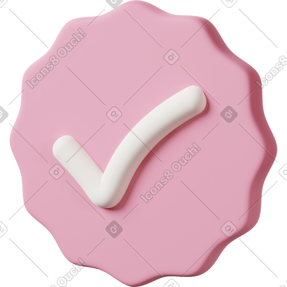 Ilustração de Check mark side view pink em no estilo 3D Casual life para baixar em PNG, SVG