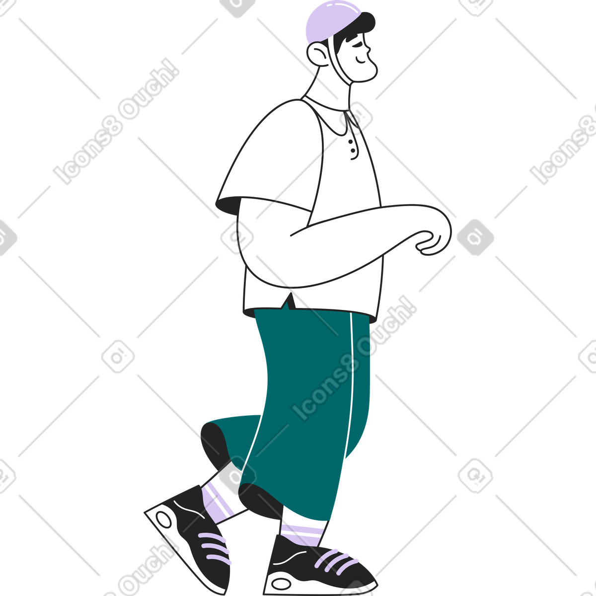 Ilustração de Ciclista em no estilo Sammy Line para baixar em PNG, SVG