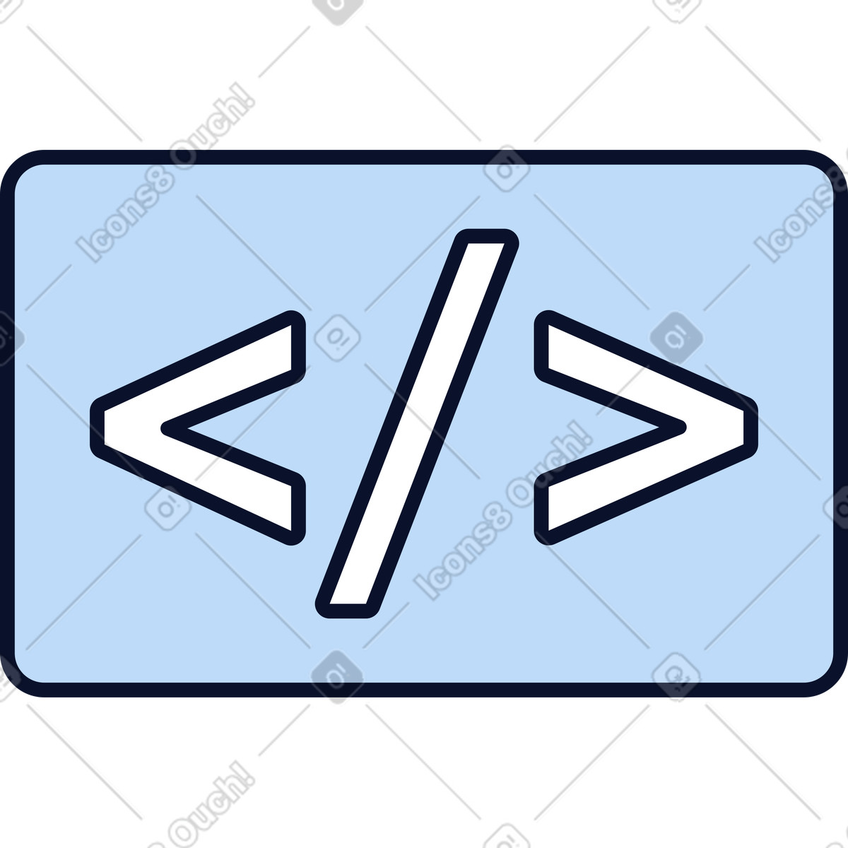 Code icon illustration in Flexy style download in PNG, SVG