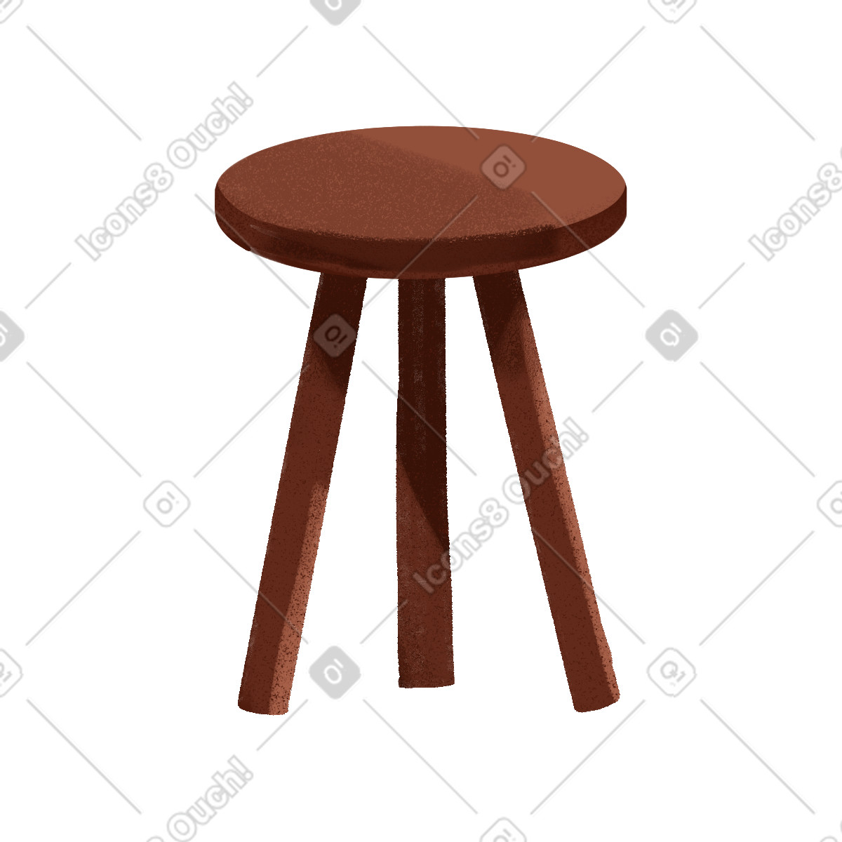 下载 Ikigai 风格的 Round table on three legs 插画，支持 PNG、SVG 格式