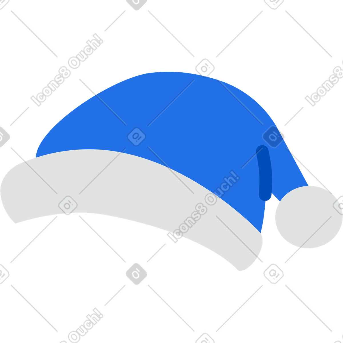 Active 스타일의 Blue santa hat 일러스트레이션 PNG, SVG 다운로드
