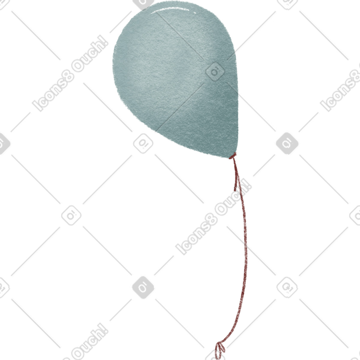 Balloon blue illustration in Woolly style download in PNG, SVG