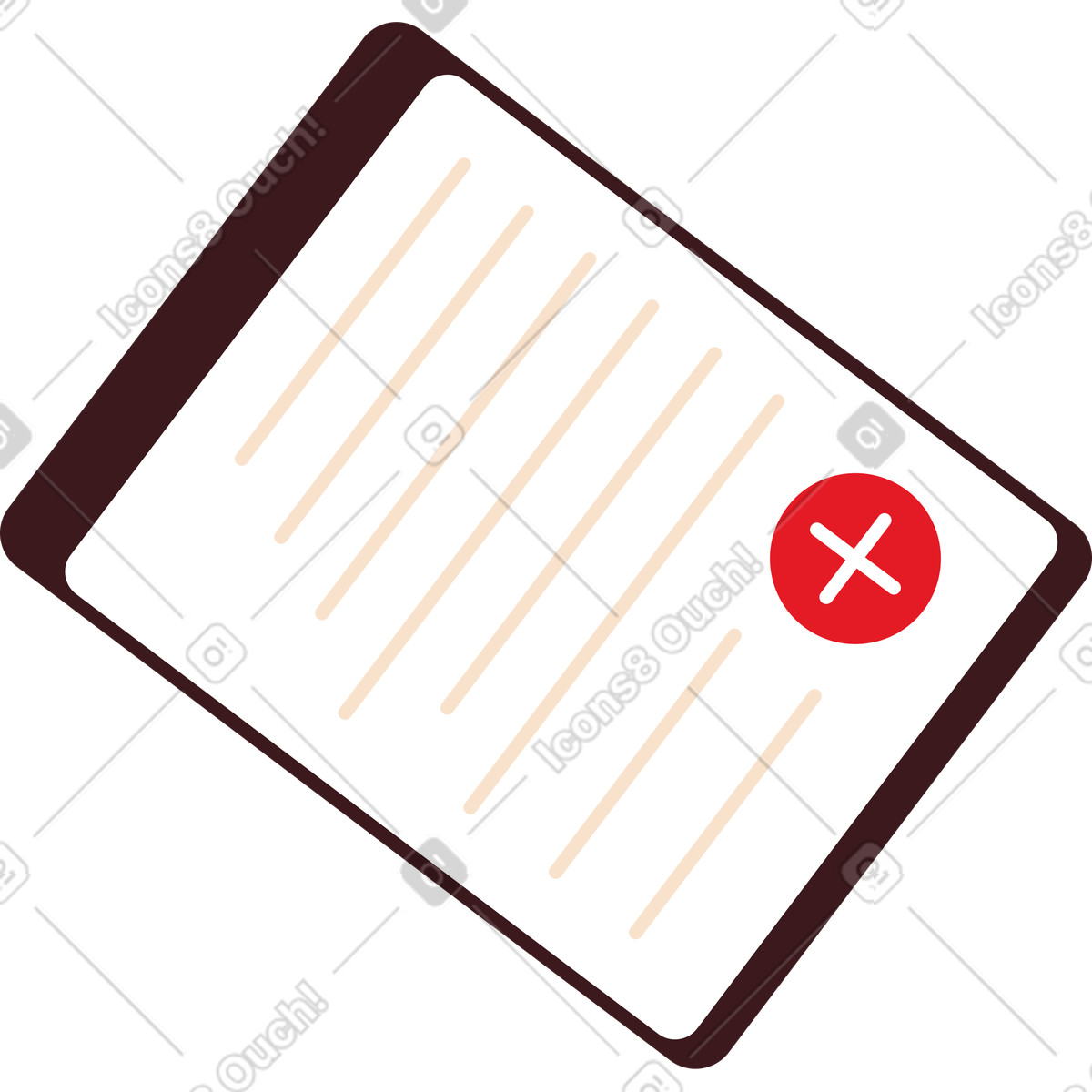 Ilustração de Tablet com documento em no estilo Folks para baixar em PNG, SVG