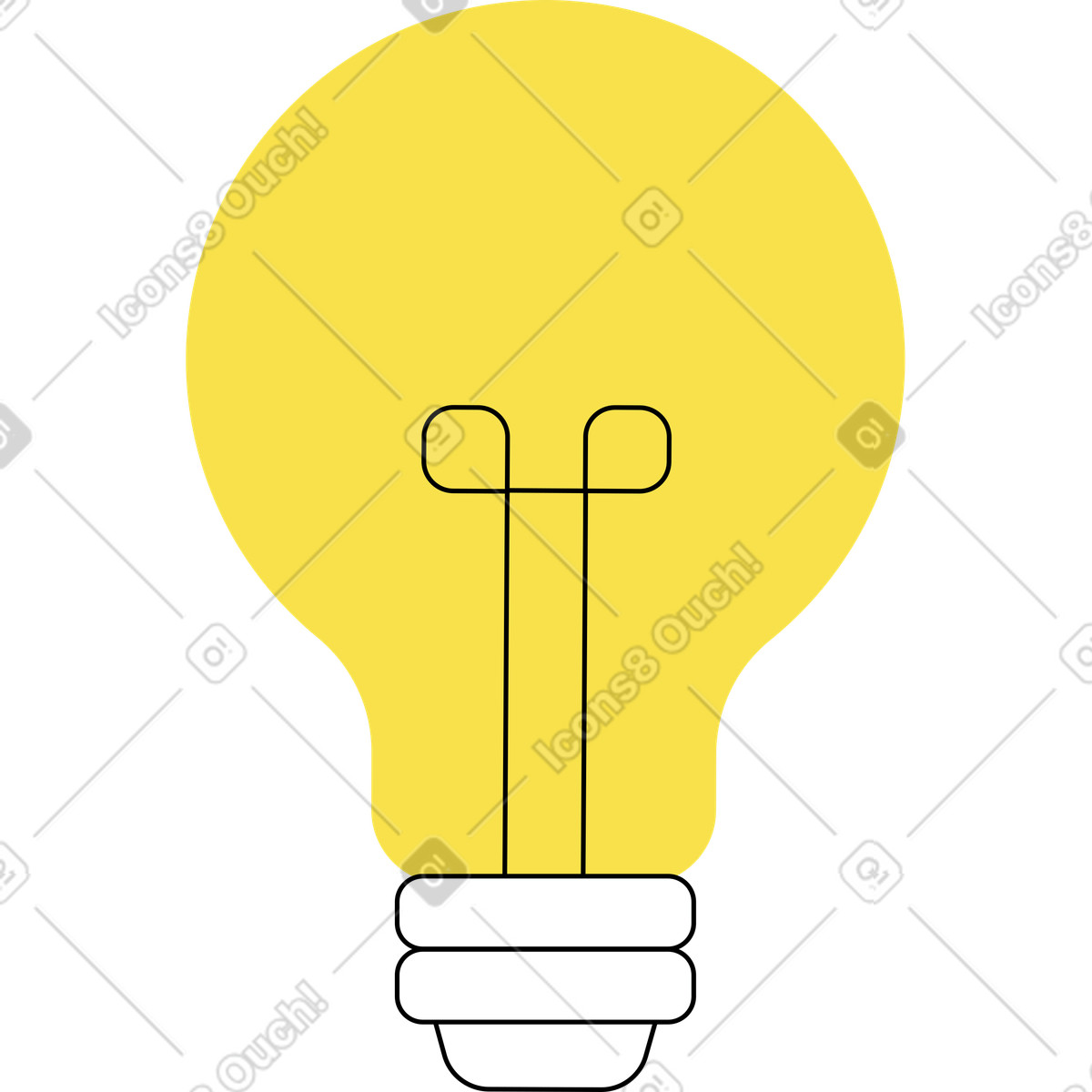 Ilustração de Lâmpada em no estilo Knotty para baixar em PNG, SVG