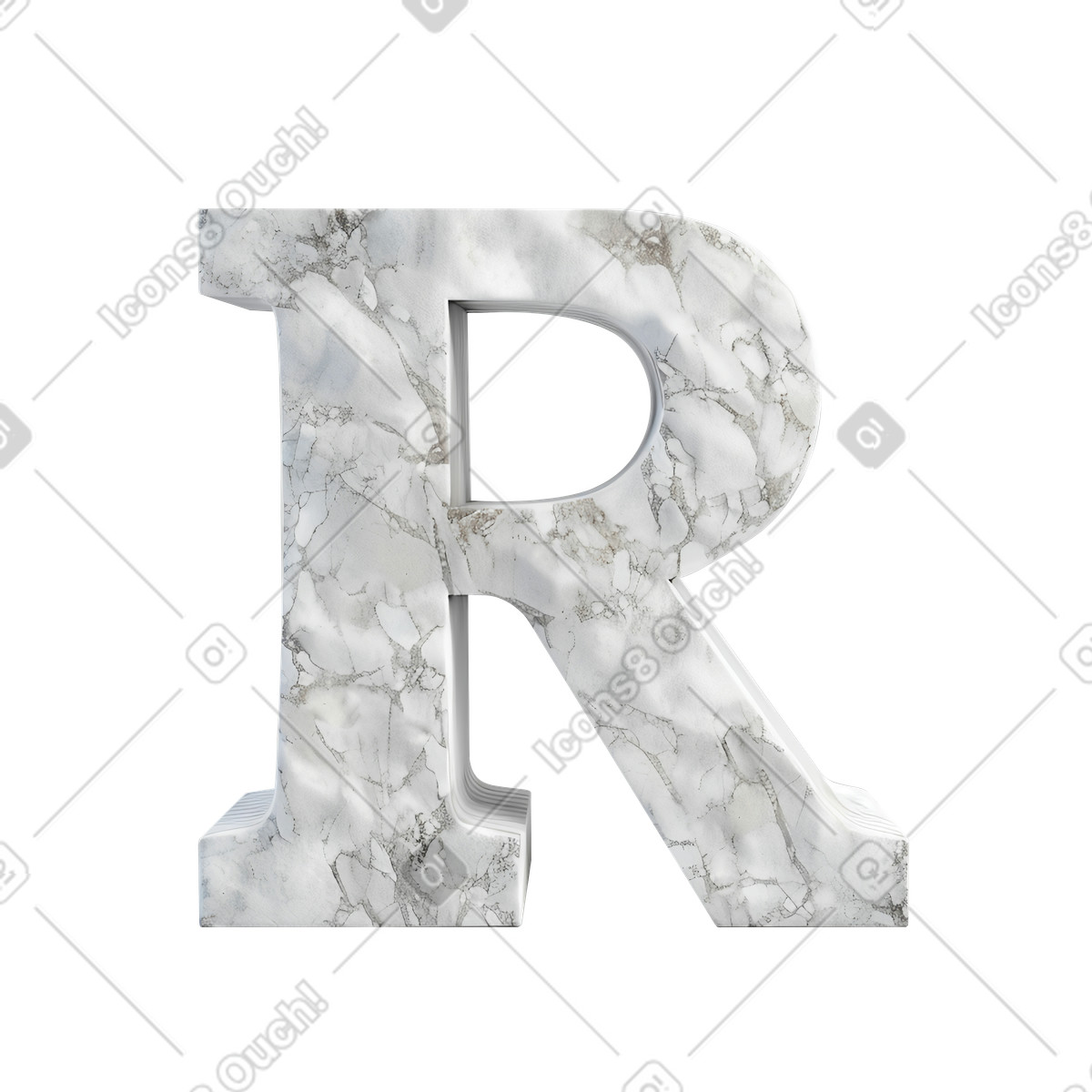 大理石字母 r插图，PNG、SVG格式