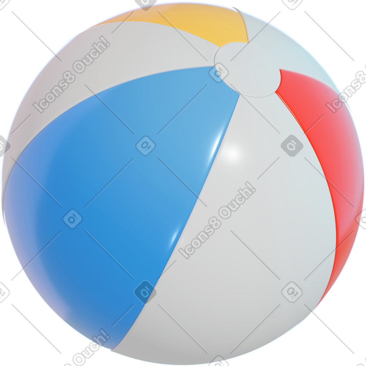 Pallone da spiaggia illustrazione in stile 3D Holidays scarica in PNG, SVG