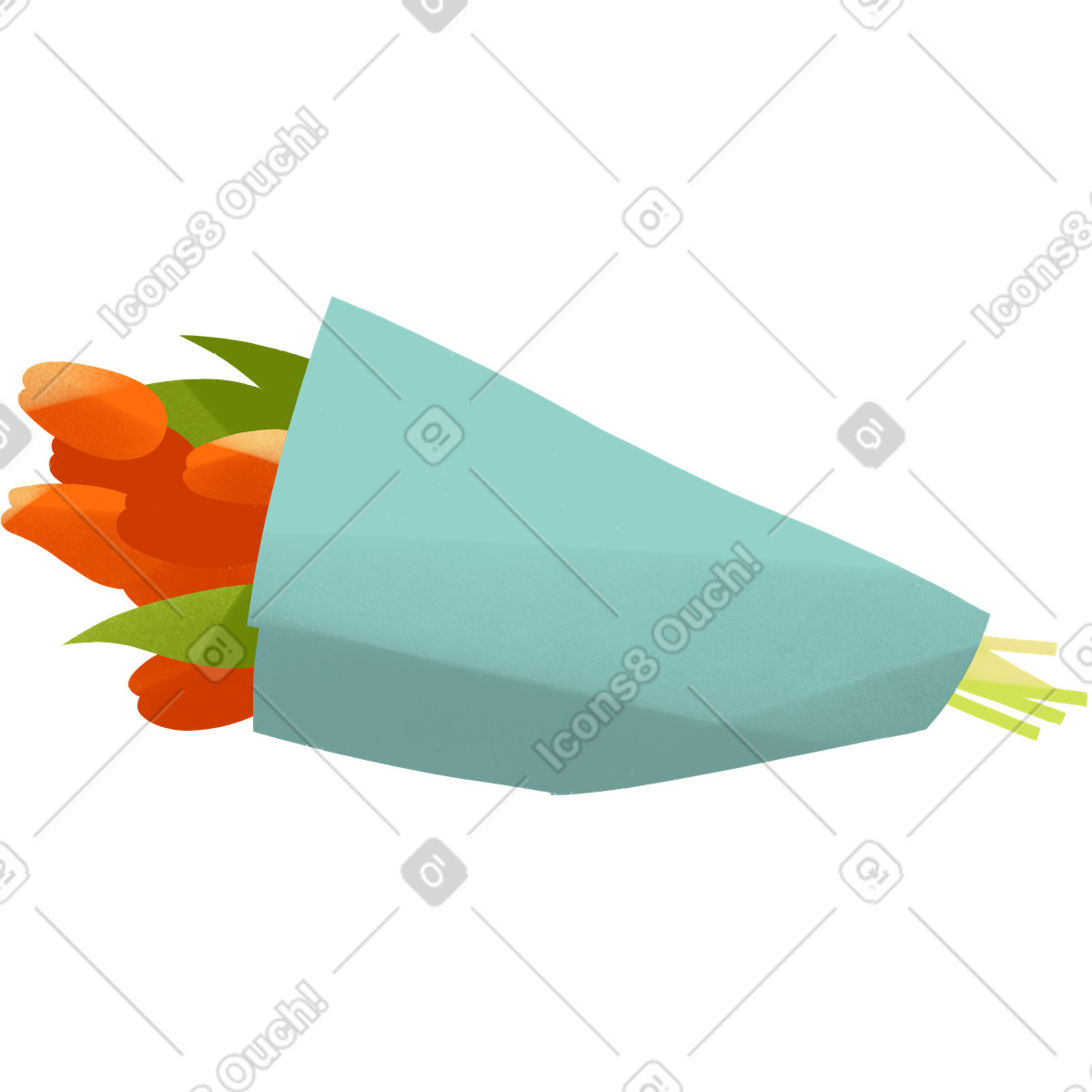 Tulpenstrauß in geschenkpapier-Illustration im Shine-Stil als Download PNG, SVG