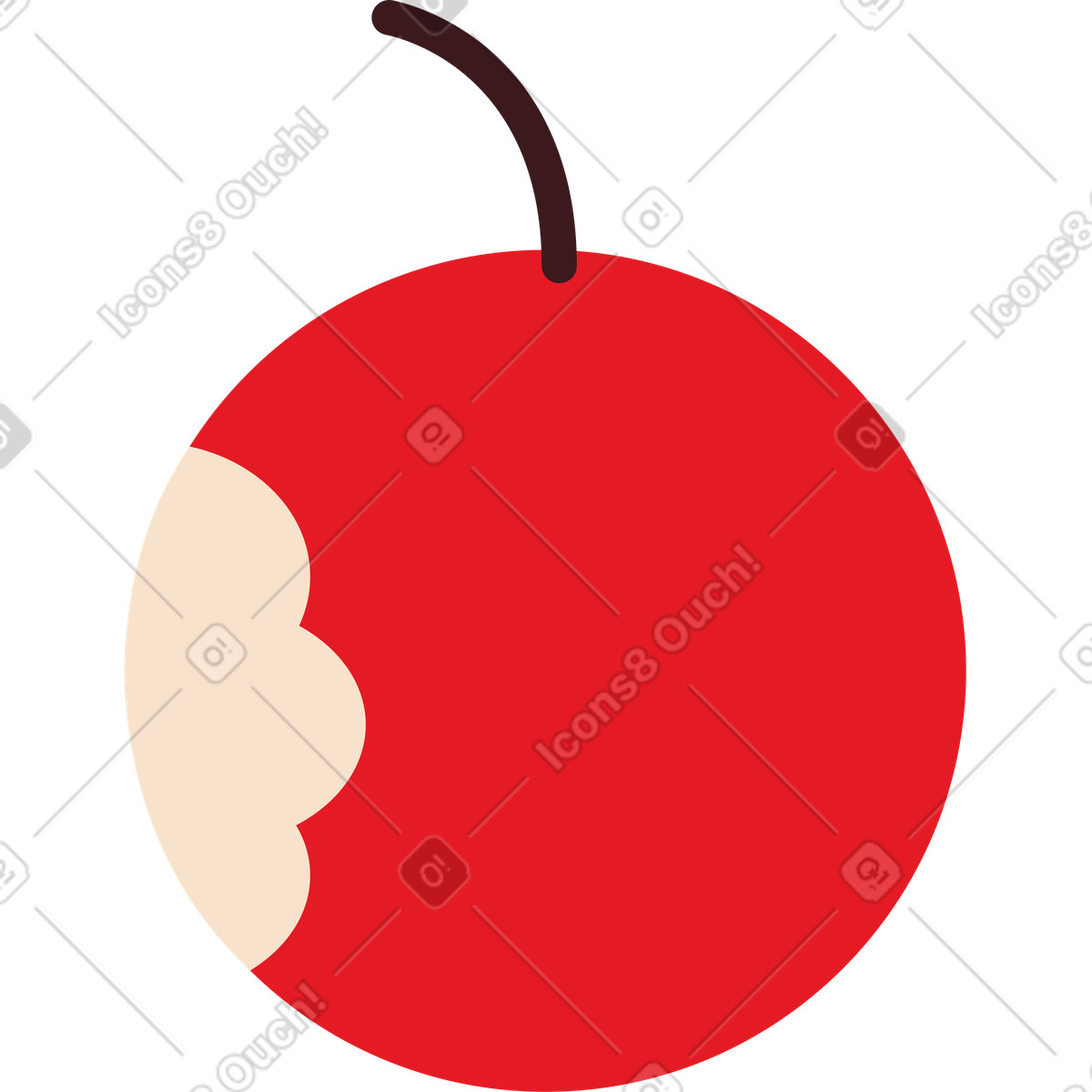 Red apple illustration in Folks style download in PNG, SVG