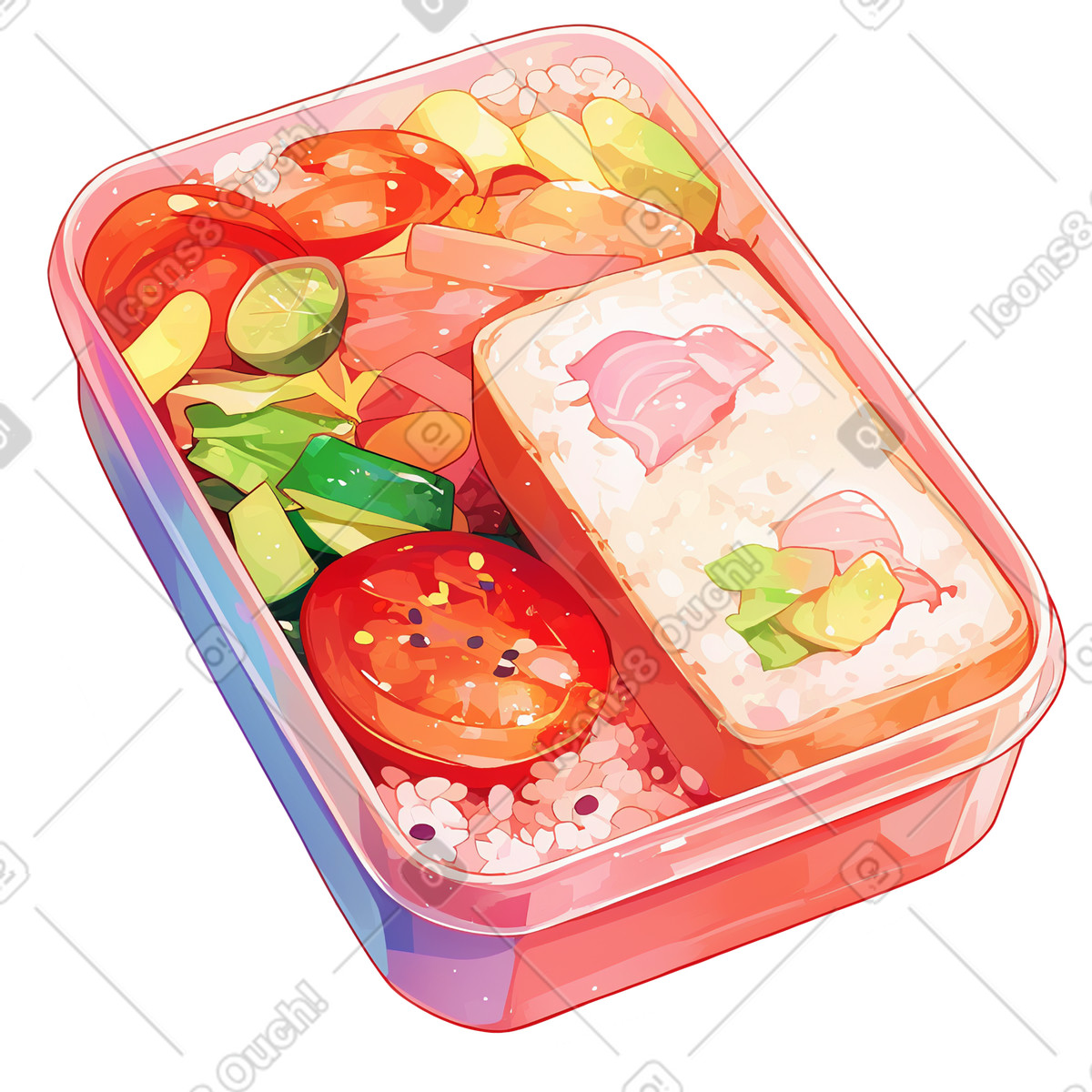 Ilustración Lunch box en estilo Glazy a descargar en PNG y SVG