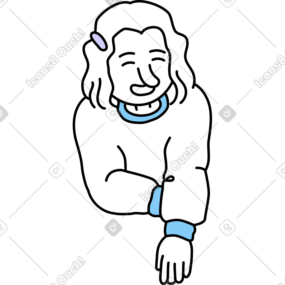 Ilustración Mujer riendo en estilo Notes a descargar en PNG y SVG