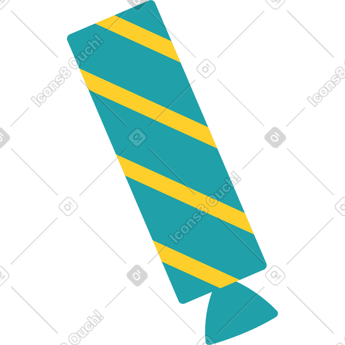 Ilustración Popper navideño azul en estilo Sammy a descargar en PNG y SVG