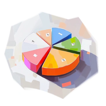 A detailed pie chart illustrating various segments of wealth distribution in society. Each segment is distinctly colored, representing different socioeconomic classes such as the upper class, middle class, lower class, and impoverished individuals. The upper class segment is large and shaded in a deep blue, while the middle class is represented in green, the lower class in orange, and the impoverished segment in red. Each segment is labeled with precise percentages, showcasing the proportion of wealth held by each group. The chart is centered on a white background, emphasizing the clarity and contrast of the segments.