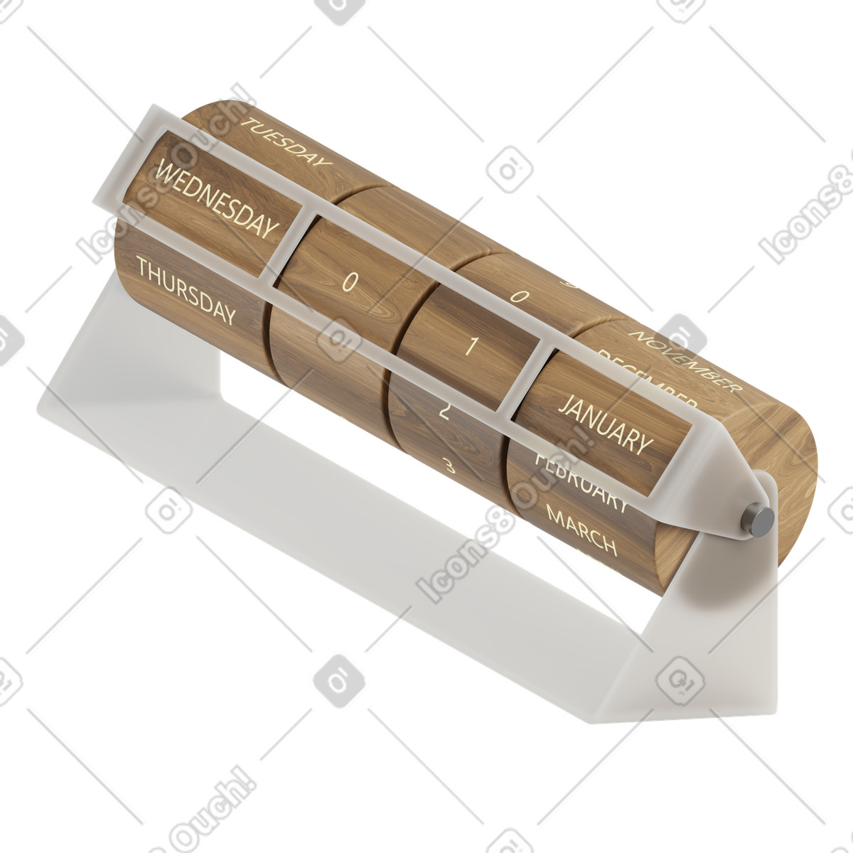 Ilustração de Calendário perpétuo madeira em no estilo 3D Modern para baixar em PNG, SVG