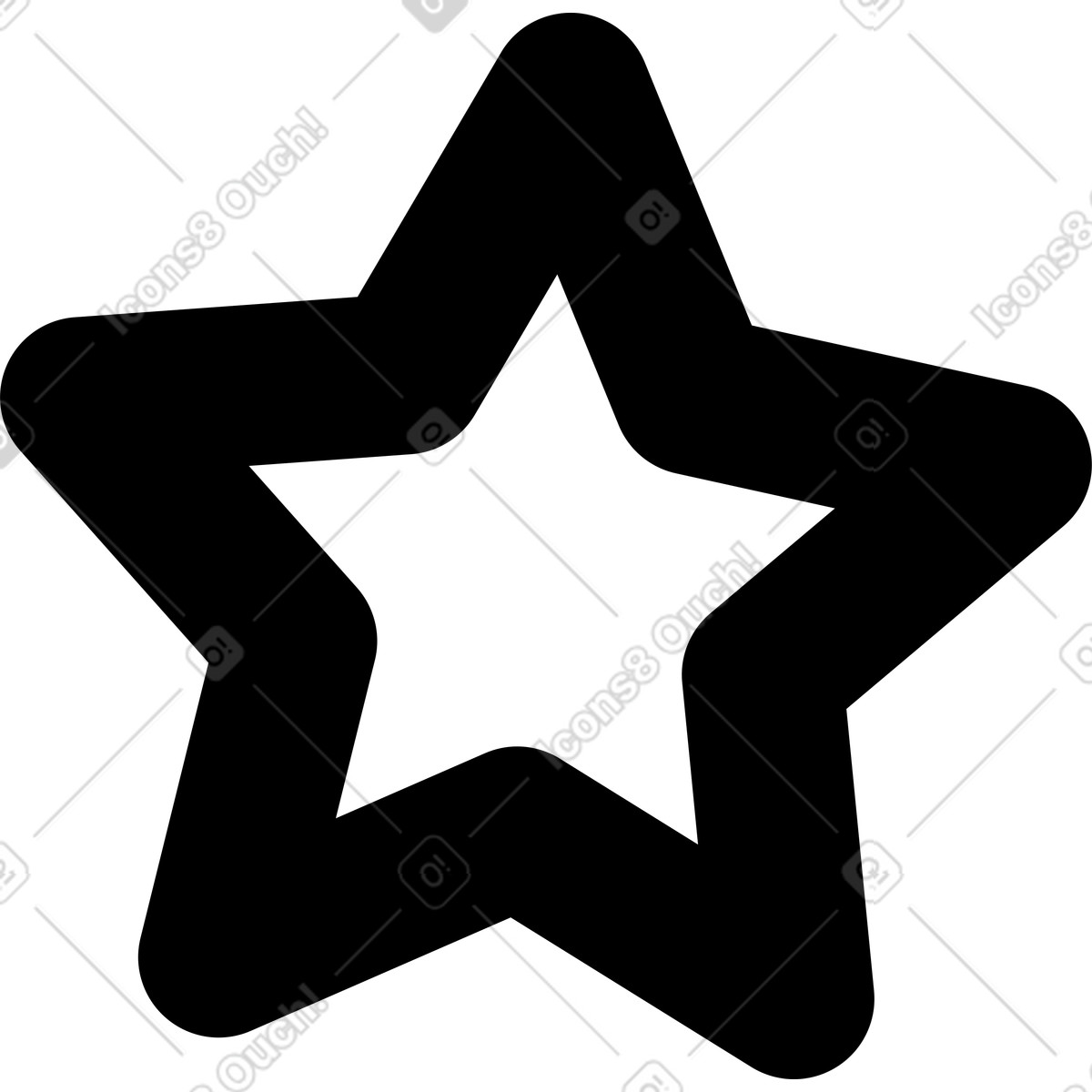 Ilustración Star shape simple five pointed silhouette minimal geometric symbol en estilo Notion Line Art a descargar en PNG y SVG
