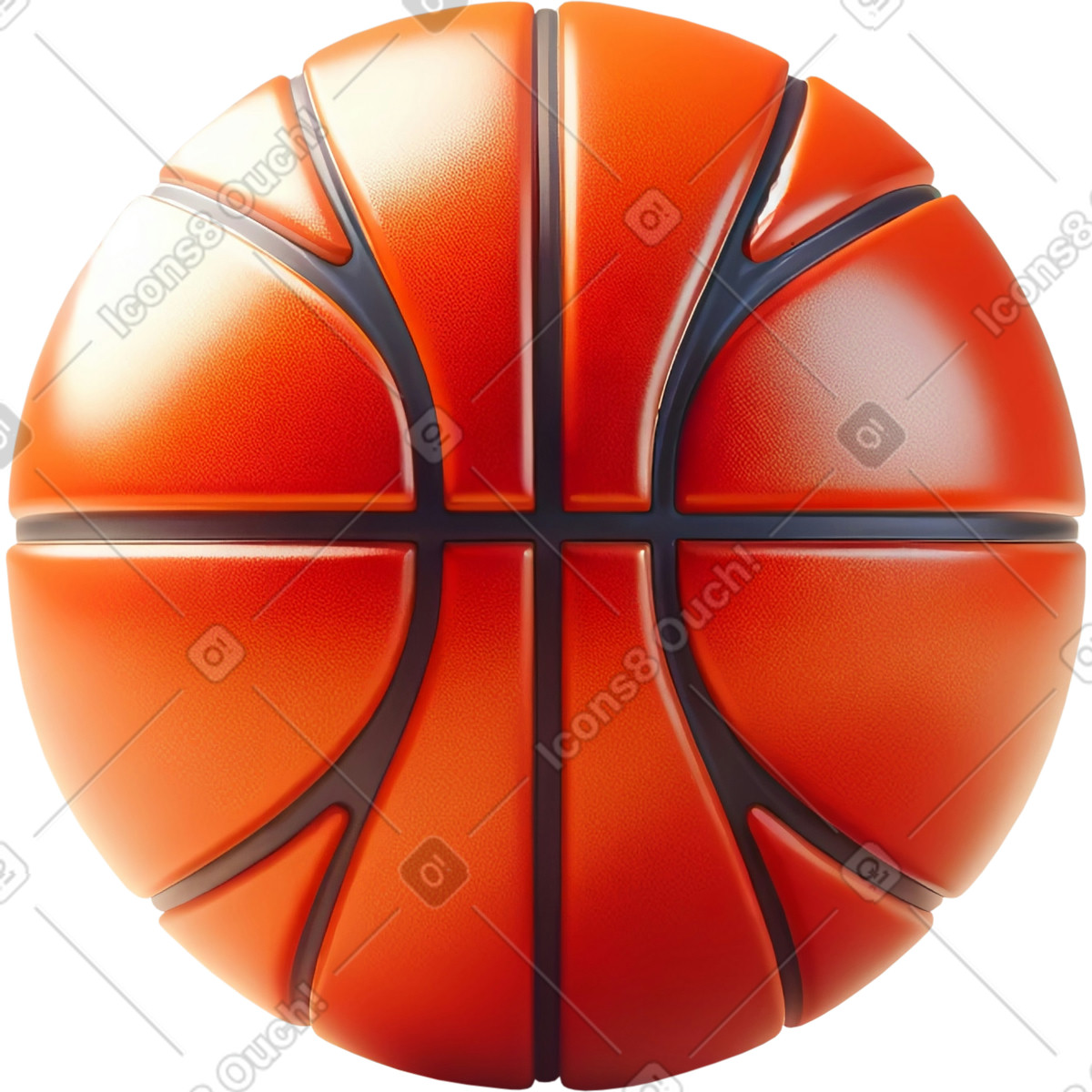Basketball ball-Illustration im 3D Mini-Stil als Download in PNG, SVG