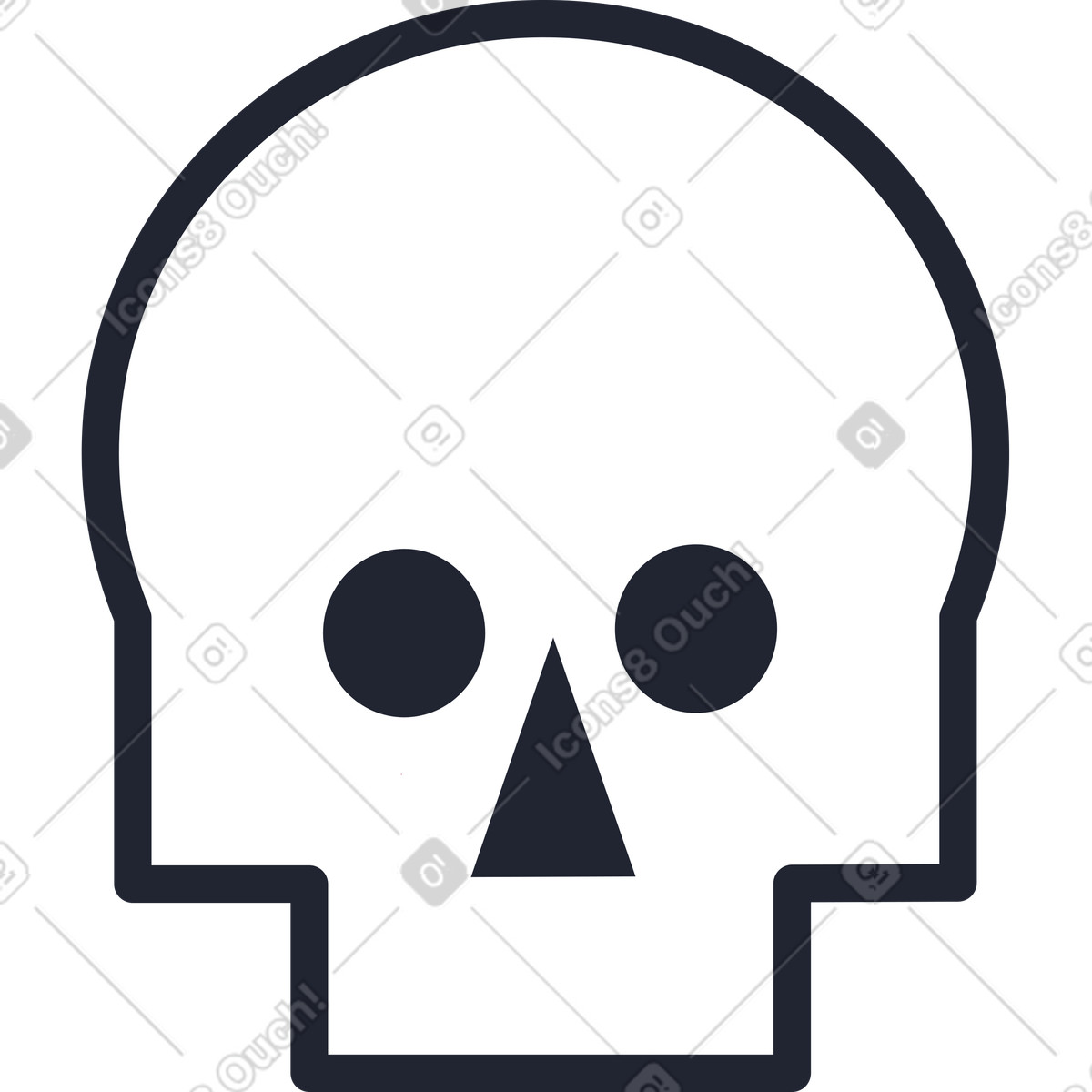 Schädel-Illustration im Pablita-Stil als Download in PNG, SVG
