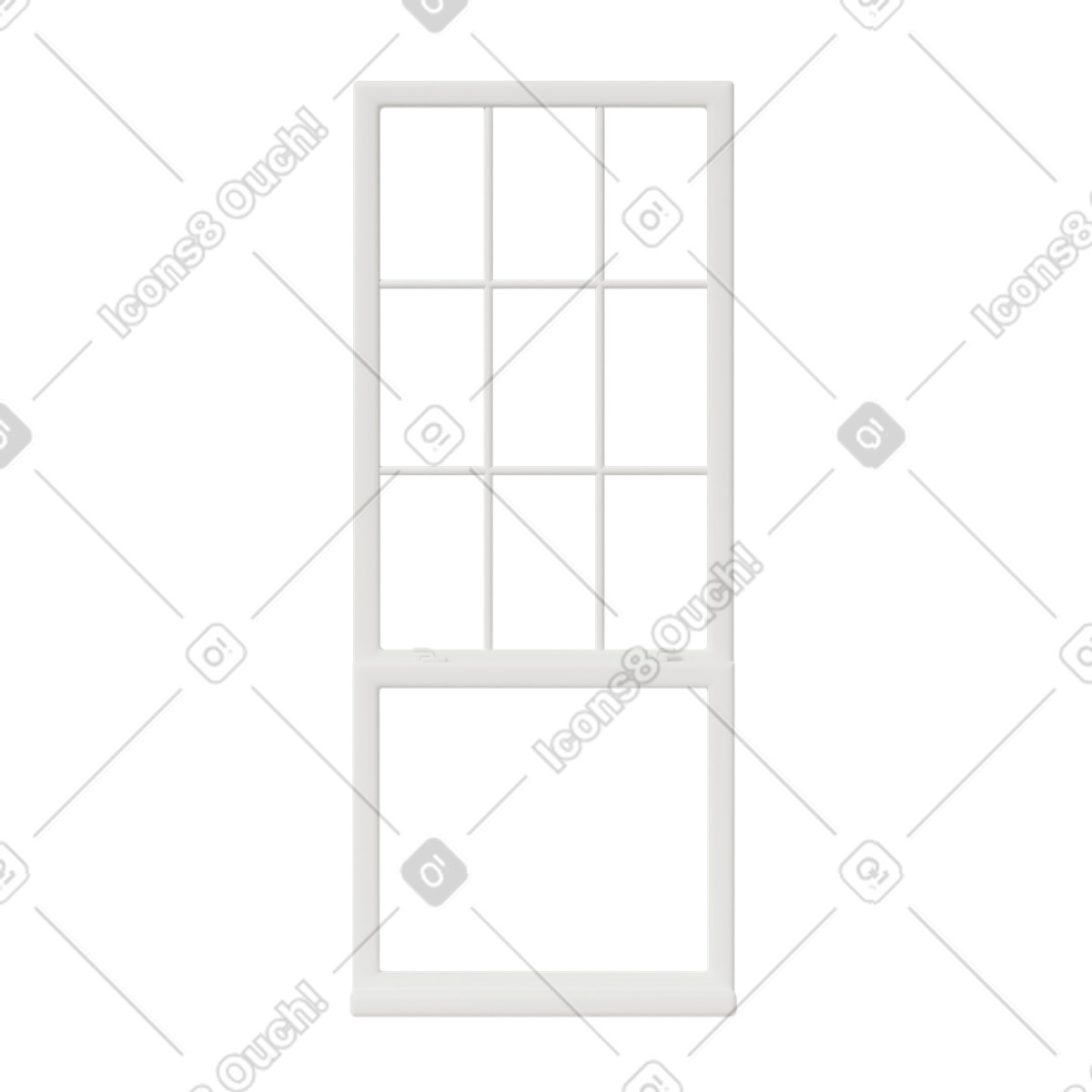3D Casual life スタイルの White window frame のイラストをPNG、SVG形式でダウンロード