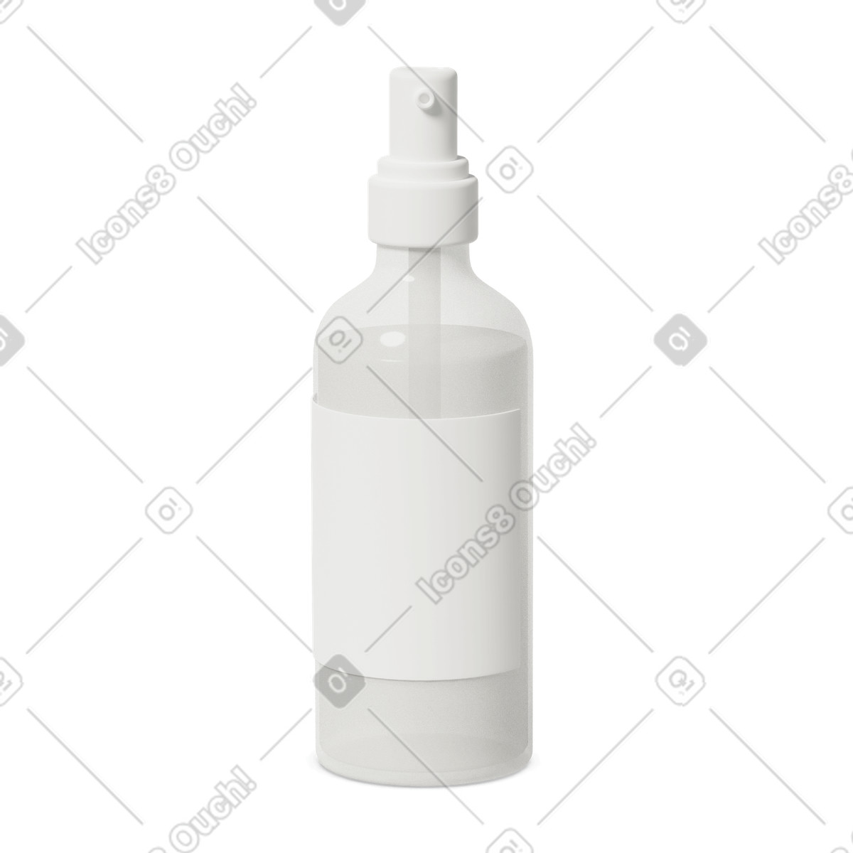 Transparent cosmetic spray bottle illustration in 3D Casual life style download in PNG, SVG