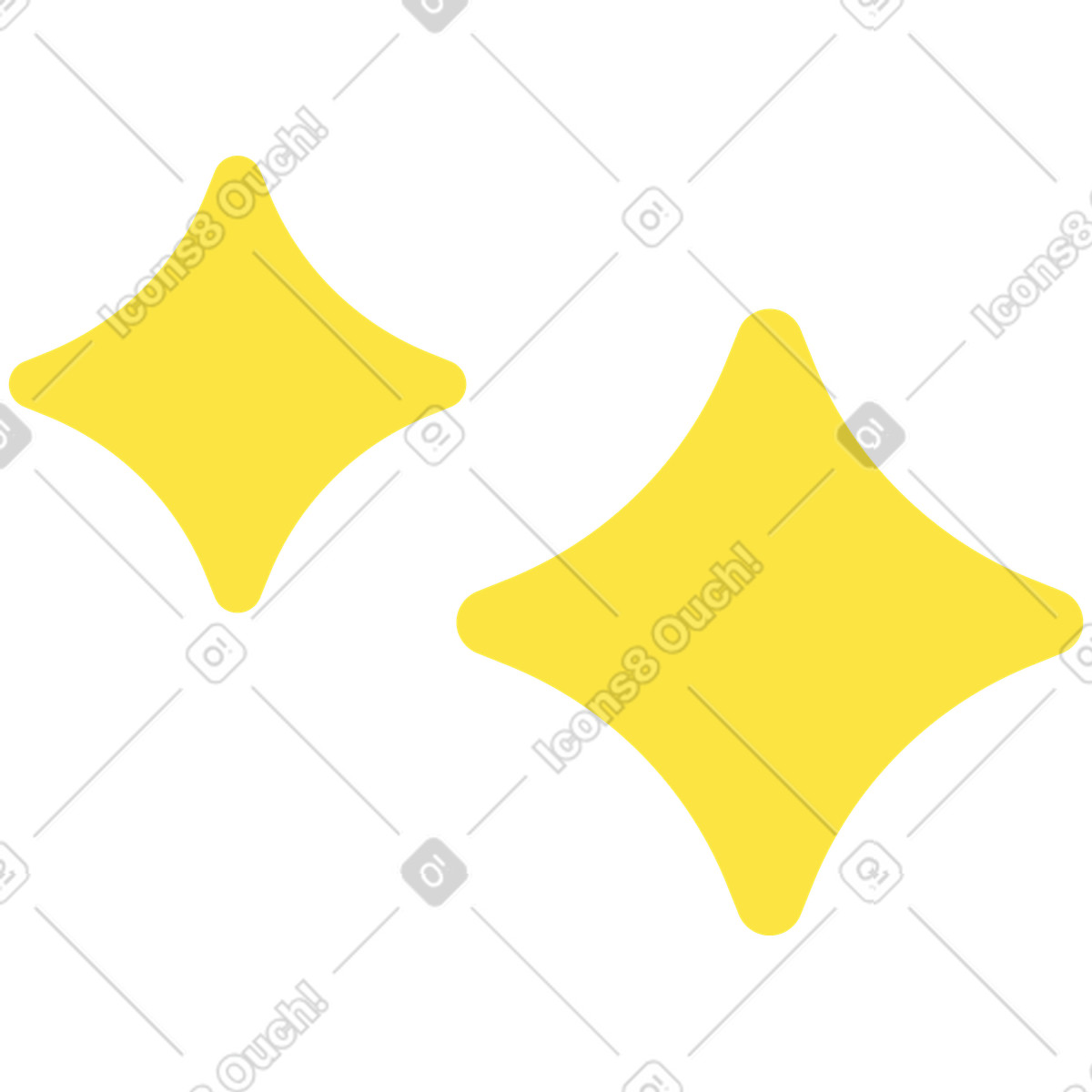 Two stars illustration in Marginalia style download in PNG, SVG
