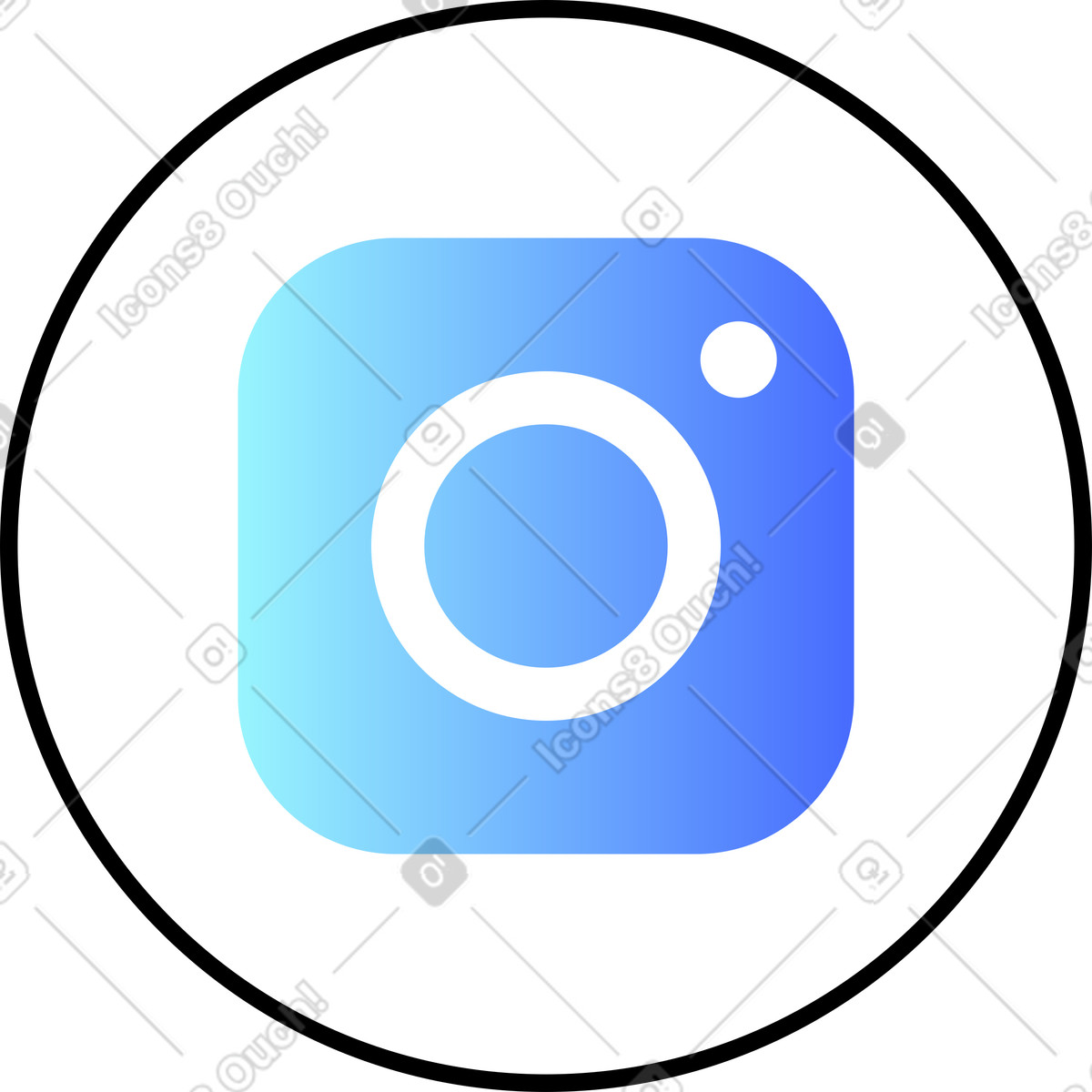 Icona del logo di instagram illustrazione in stile Azure scarica in PNG, SVG
