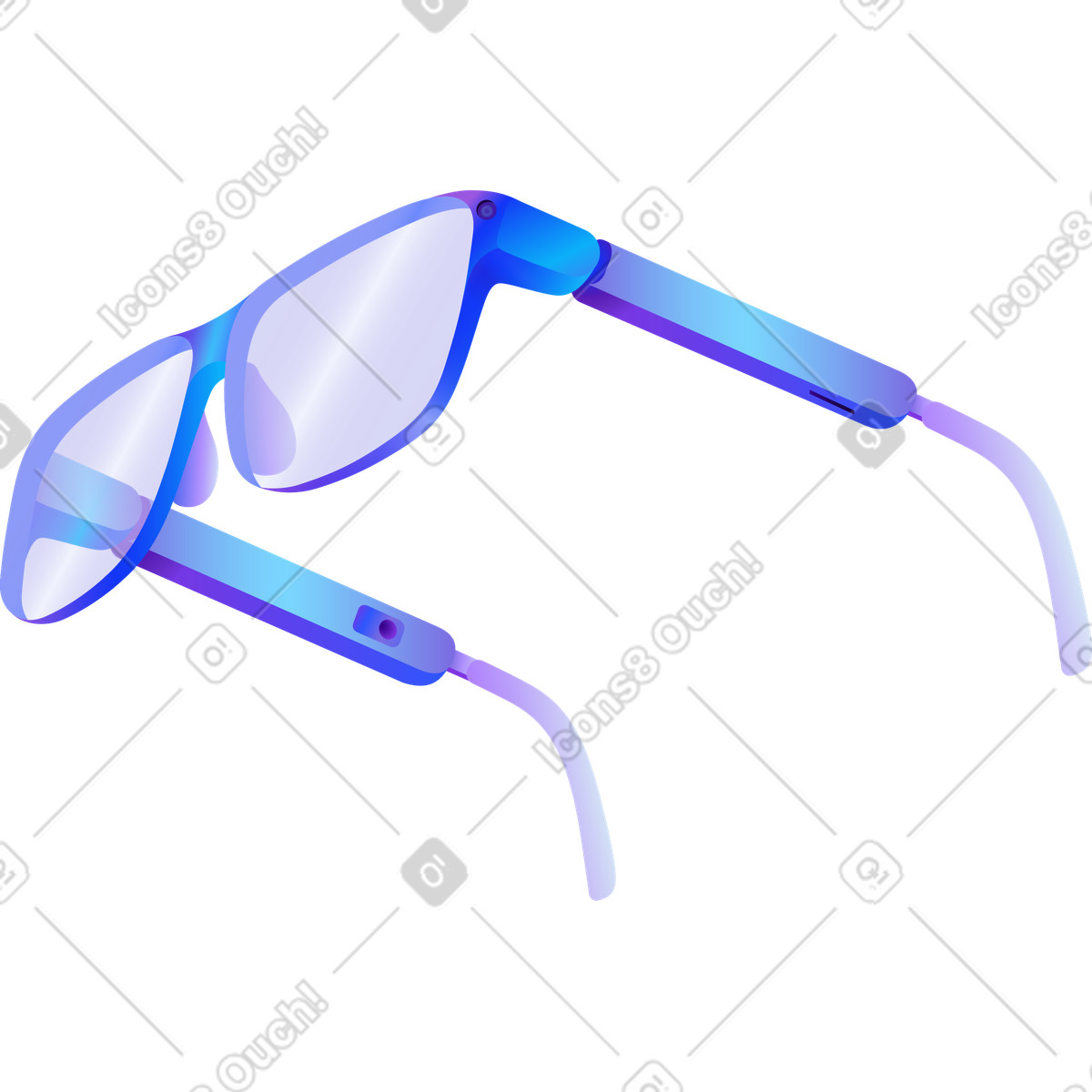 Occhiali intelligenti illustrazione in stile Hi-tech scarica in PNG, SVG