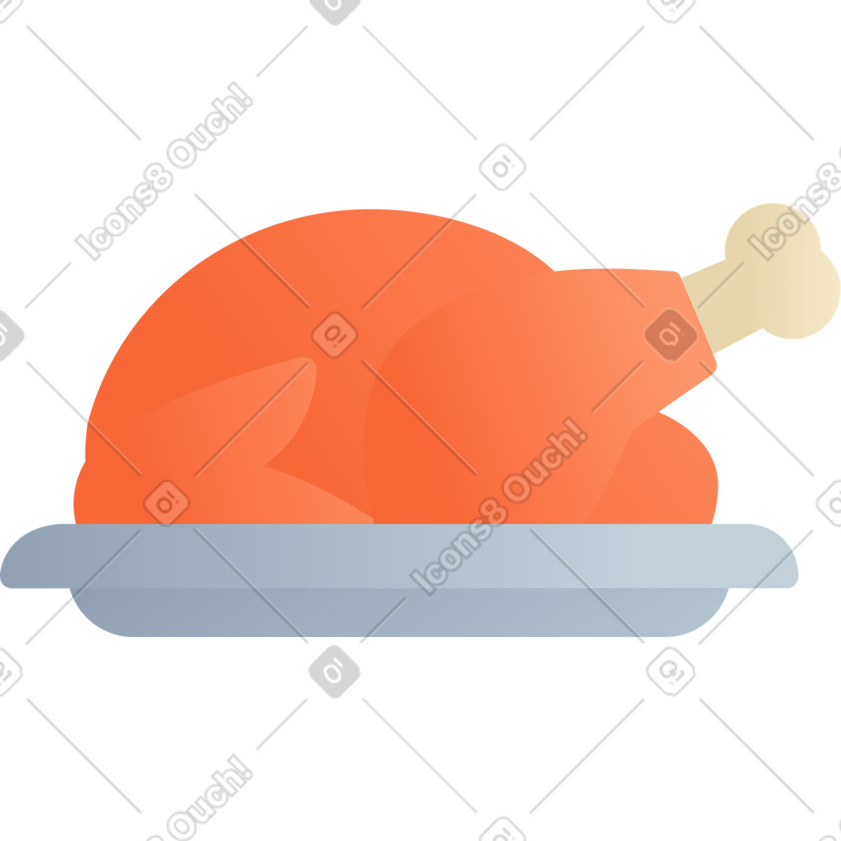 Tacchino illustrazione in stile Silky scarica in PNG, SVG